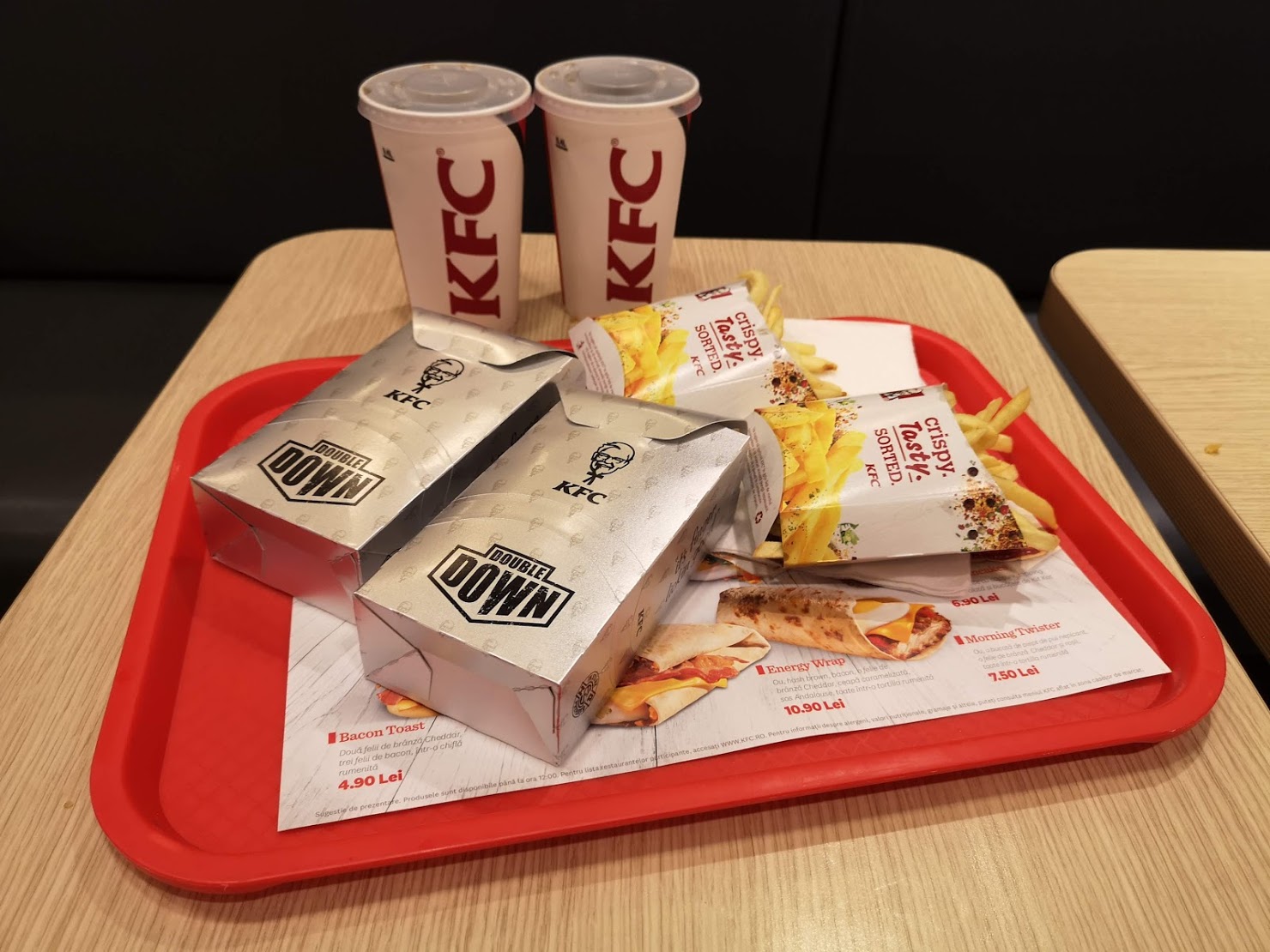 meniu double down burger kfc