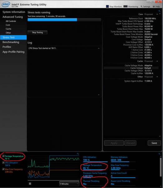 undervolting procesor intel