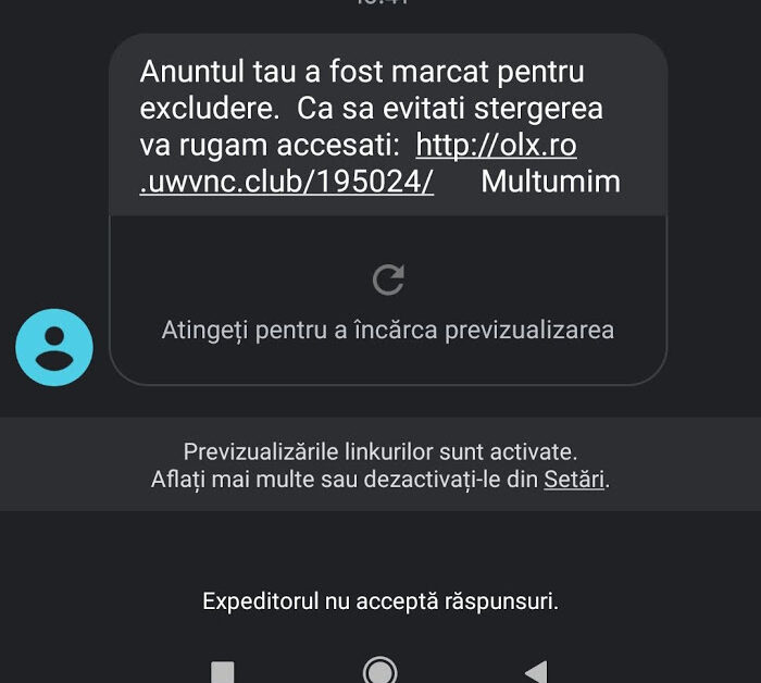 teapa olx sms anunt marcat excludere