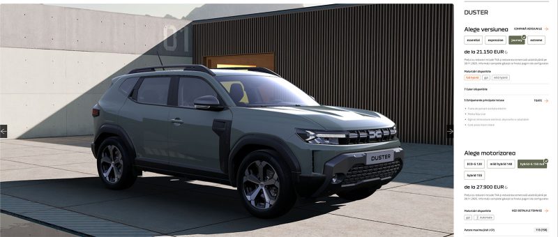 dacia duster 4x4 automată preț