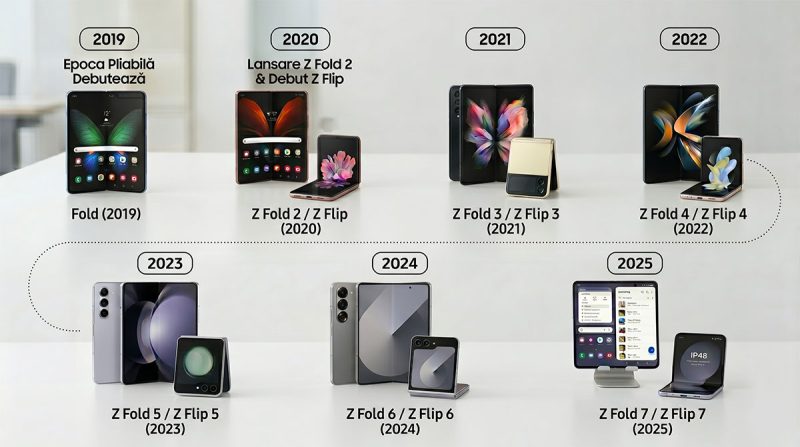 istoric pliabile samsung fold și flip